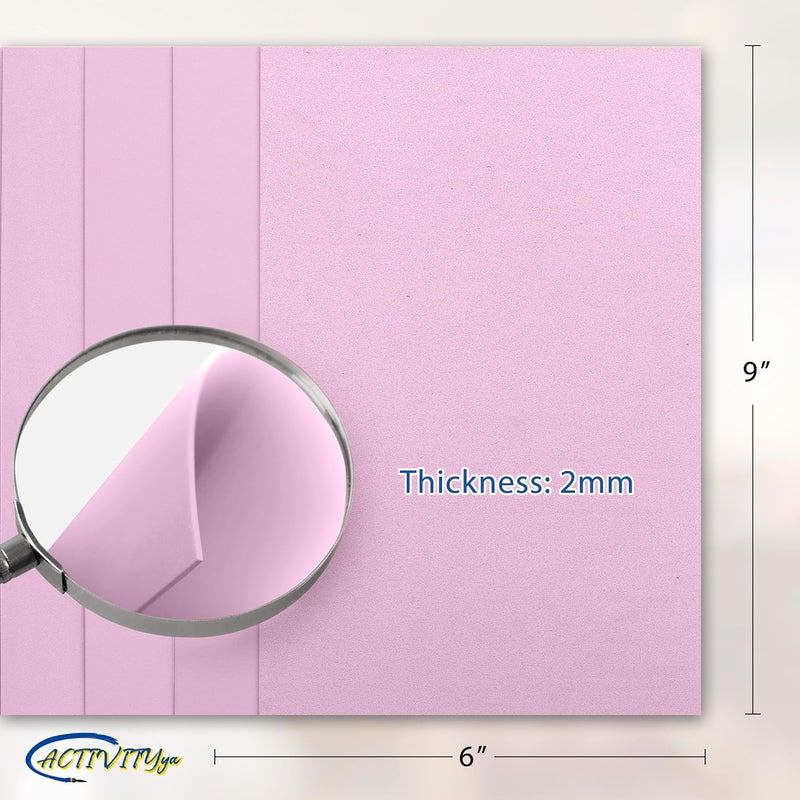 ACTIVITYYA Baby Pink EVA Foam Sheets, 6 x 9 Inch, 2mm Thick – Foam Paper for DIY Arts and Crafts, School Projects, and More – 8 Pack - Image 2